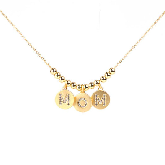 Alphabet MOM Mother's Day Present Diamond Choker Pendant Necklace Gift