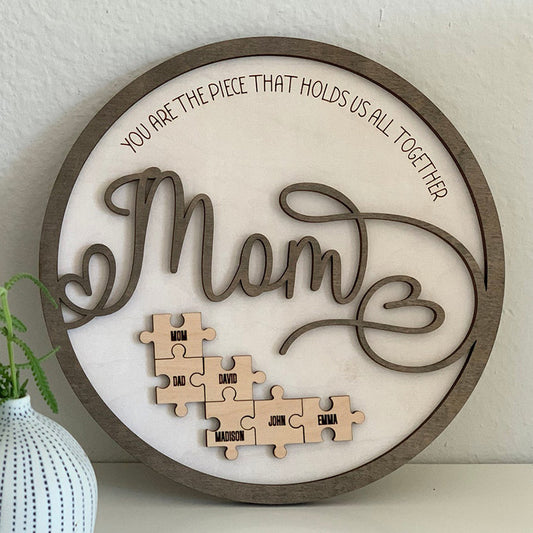 Personalized Name Ornaments/Souvenirs Mom You Are The Piece That Holds Us Together Child Name Custom Puzzles Gift Mother's Day Gift