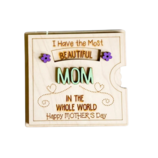 Mother's Day Present Greeting Card Decoration Wooden Ornament Gift