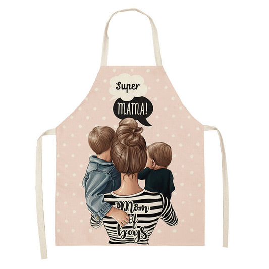 New apron Mother's Day parent-child apron home anti-soiling cotton linen sleeveless coverall