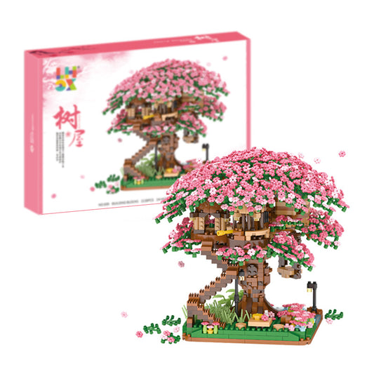Sakura Tree House Sets small particle building blocks assembled toys Mother's Day gift