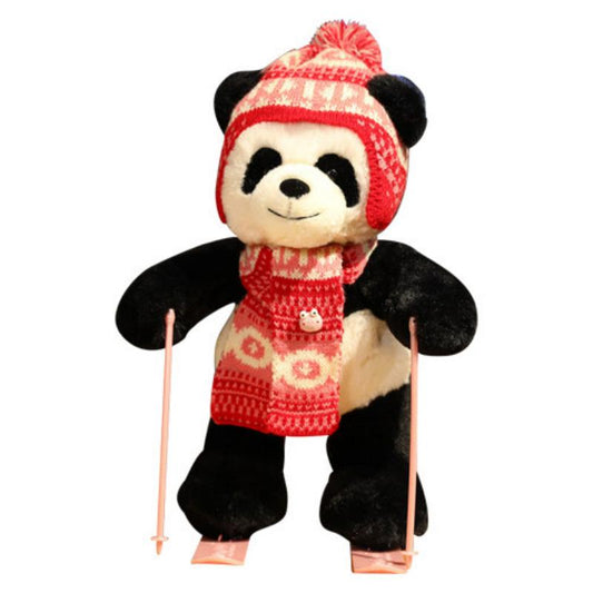 Cute Skiing Panda Kids Present Plush Doll Soft Stuffed Children Gift Toys